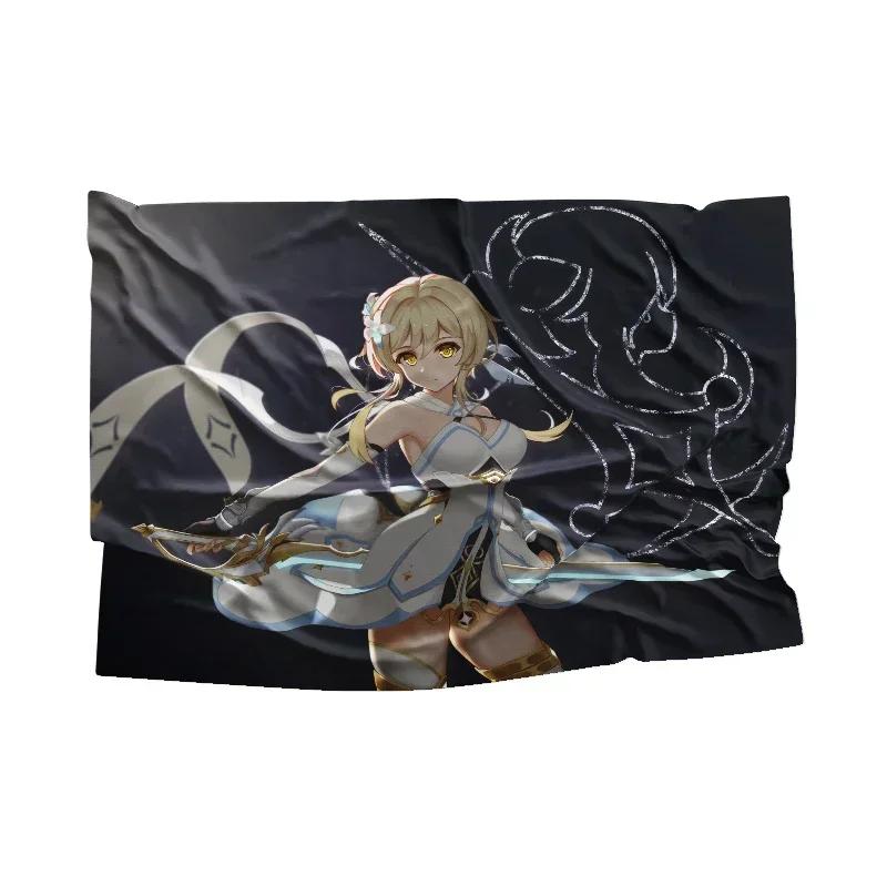 Genshin Impact Blankets Soft Upholstery Sofa Blankets Bed Blankets Gamers Chair Blankets Anime Blankets flannel custom blanket