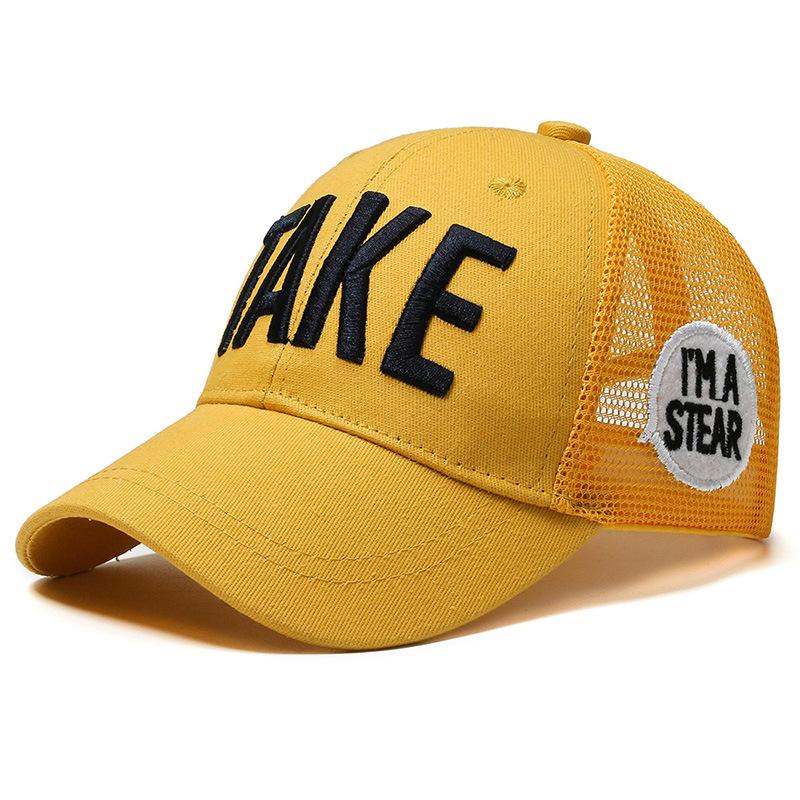 Summer new children's baseball cap sticker letter TAKE mesh cap naughty fashion casual cap shade sun protection