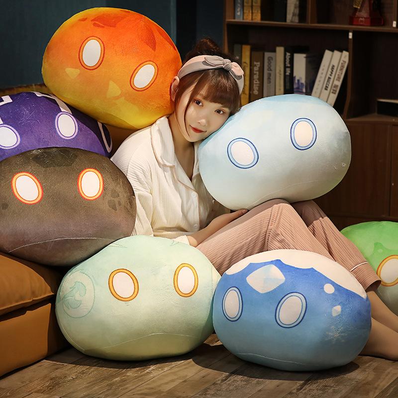 Genshin Impact Slime Plush Pillow Multi Element Soft Stuffed Cushion Game Peripheral for Sofa Decor Fans Gift Collection