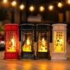 Bedroom Bedside Lamp Telephone Booth Christmas Lantern, Vintage LED Flameless Candle Night Light Retro Phone for Desk, Festive Tabletop Decor, Holiday