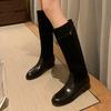 Stivali Alti di Qualità per Donna Scarpe Piatte alla Moda Scarpe Eleganti da Donna Stivali Invernali Al Ginocchio Chelsea Comodi Botas De Mujer