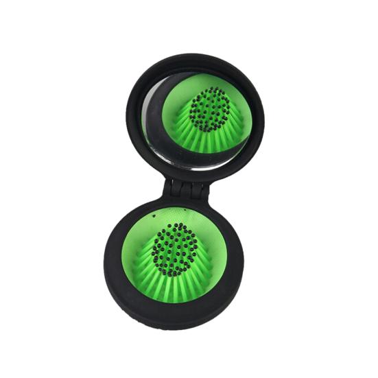 Portable Folding Travel Makeup Soft Scalp Hair Brush Massager Comb with Mirror
