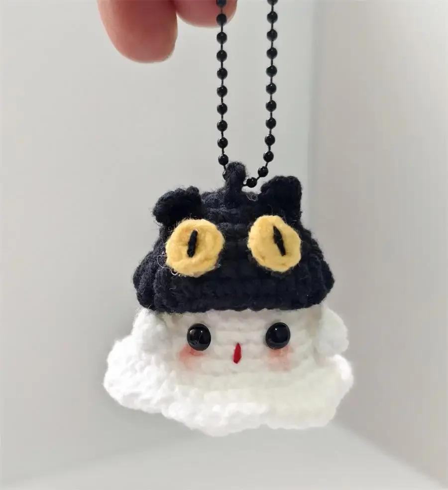 Crochet Ornament Finished Positive Figures Crochet Animals Ghost Desk Accessory Home Office Decor Christmas New Year Party Gift