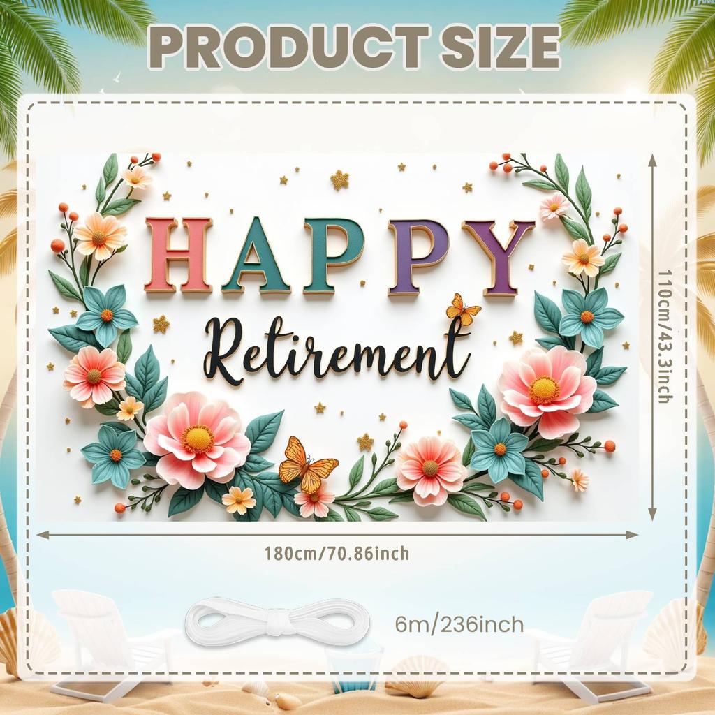 Retirement Backdrop Nature-inspired Party Display Retirement Display Butterfly Design Celebration Backdrop For Retirement