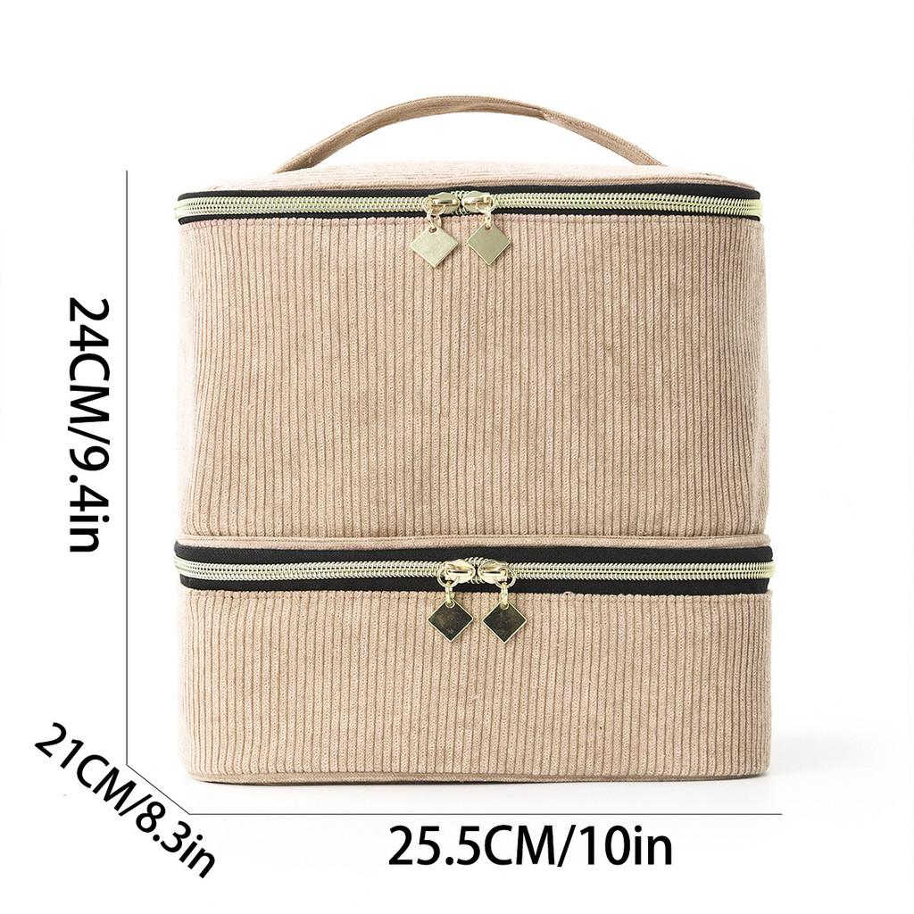 Modern Minimalist Double Layer Large Capacity Makeup Organizer For Travel And Home Use
