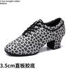 Leopard Latin Dance Shoes Jazz Tango Salsa Woman Modern Ballroom Dance Shoes Teacher Shoes 3.5cm/5cm Heels Dance Sneakers