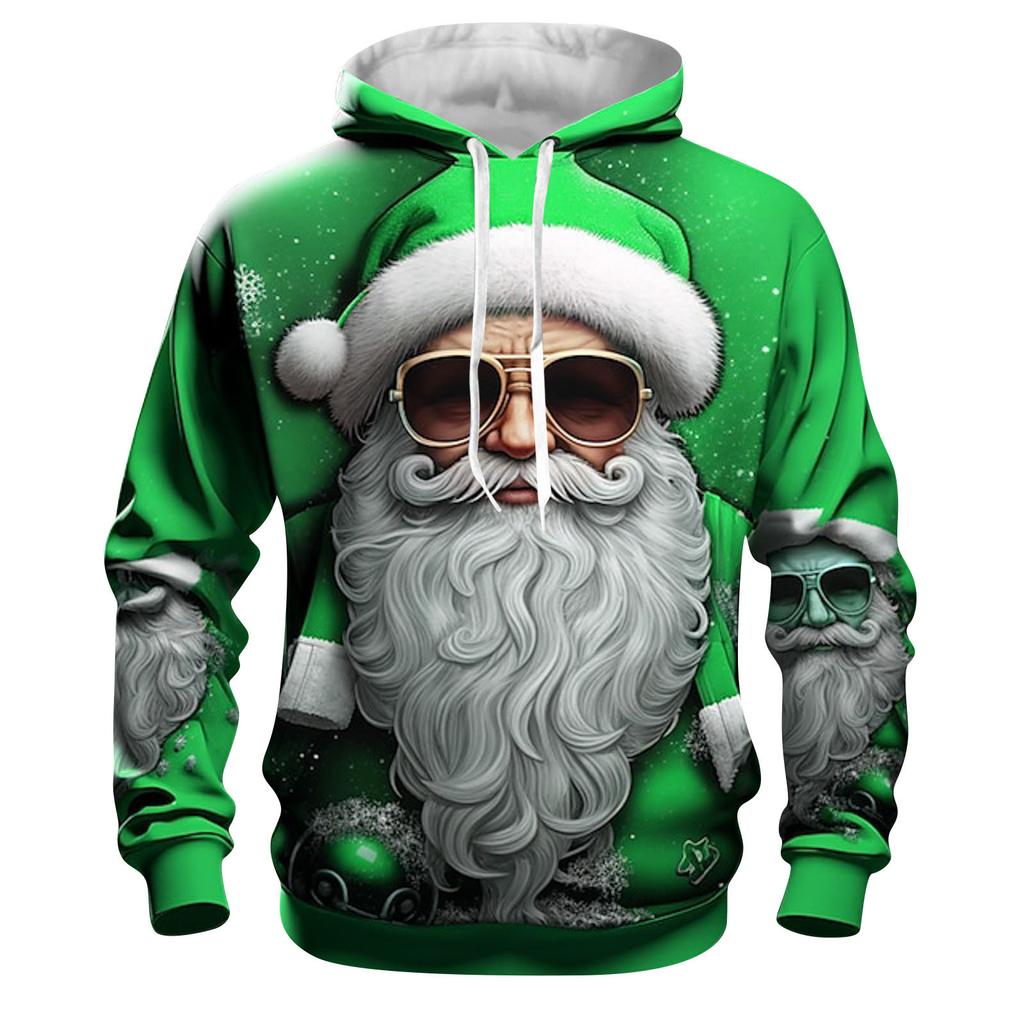 Felpe di Natale Babbo Natale Stampa 3D Uomo Donna Felpe con Cappuccio Oversize Harajuku Pullover Tuta Cappotto Abbigliamento Uomo