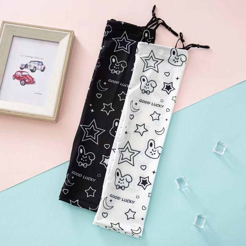 Anti-UV Sun Protection Sleeves Stars Pattern Ice Silk Sleeve New Arm Sleeve  Outdoor