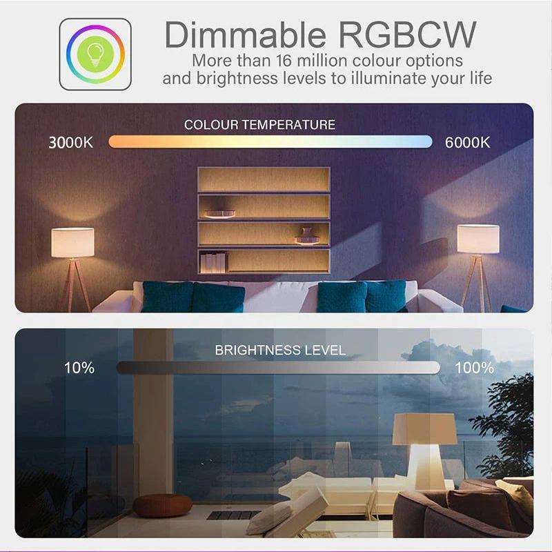 EWelink E14 Led Bulb WiFi Zigbee,Dimmable Candle Lamp 3000-6500k RGB,Works With Alexa Amazon Google Home Yandex Alice Smartthing