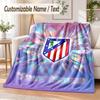 Custom Text Flannel Blanket Atletico Madrid Print Warm Cozy Blanket Home Sofa Bedding