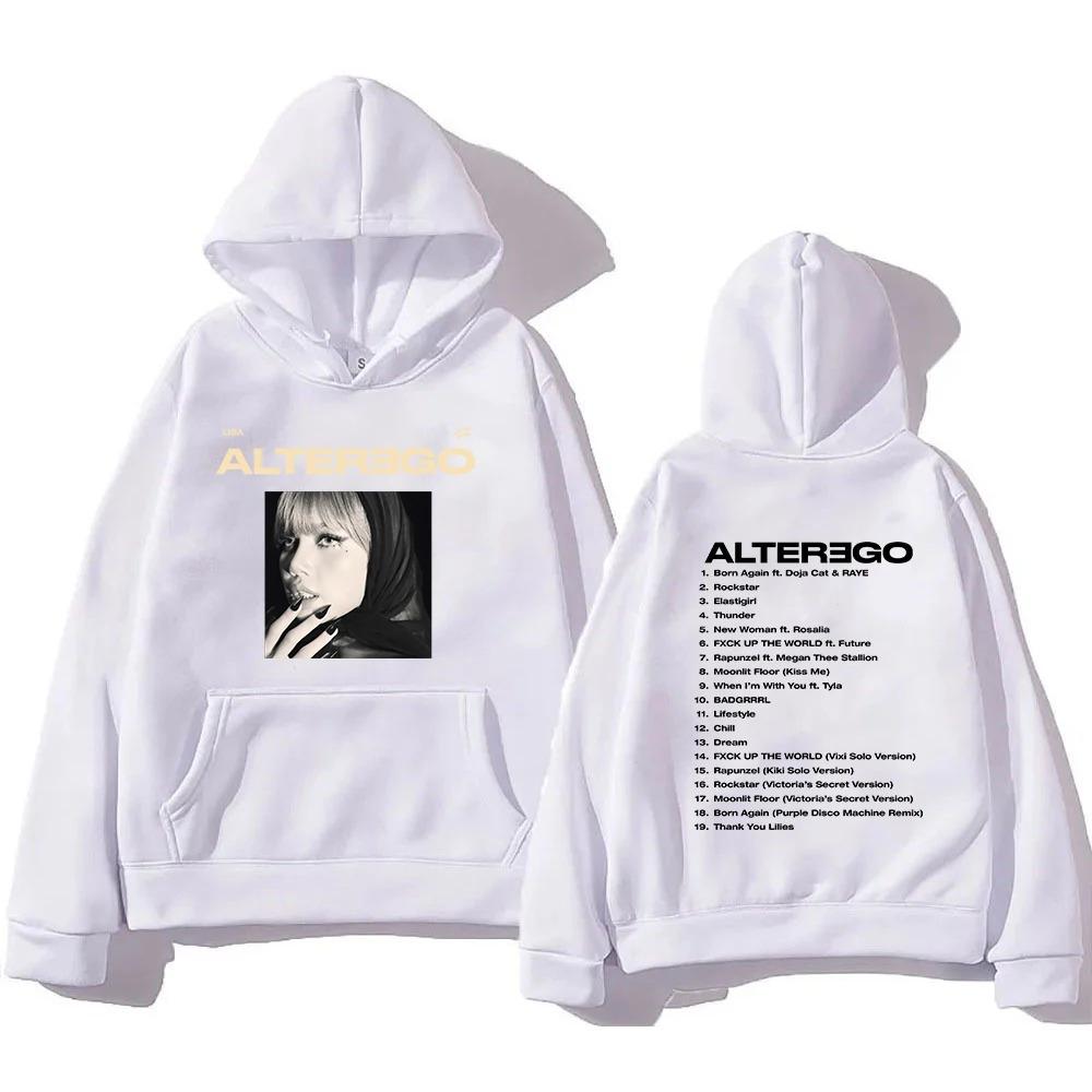 

Lisa Alter Ego s 2026 New Album Men s Women Hoodie Harajuku High-quality Sweatshirt Casual Hip Hop Streetwear Oversized Y2K M бежевий