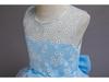 European & American Girls' Lace Flower Princess Dress with Bow & Small Train