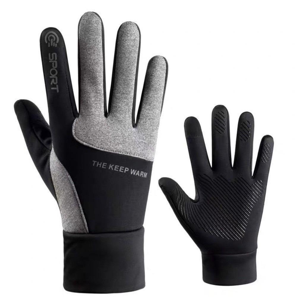 

Warm Touch Screen Gloves Plush Driving Mittens New Full Finger Gloves Men 2