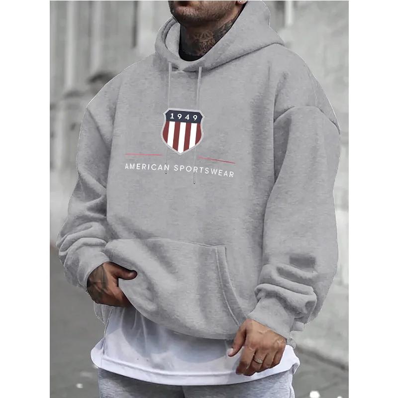 Mode Vielseitiges Sweatshirt Lässig Locker Oberteil Mit Aufdruck Kapuzenpullover Sweatshirts Herren