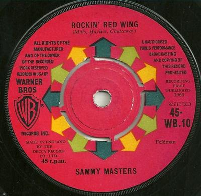 7-Zoll-Single SAMMY MASTERS Rockin Red Wing Lonely Weekend 45WB10 Warner Bros. Re 1960 UK Rock Gebraucht
