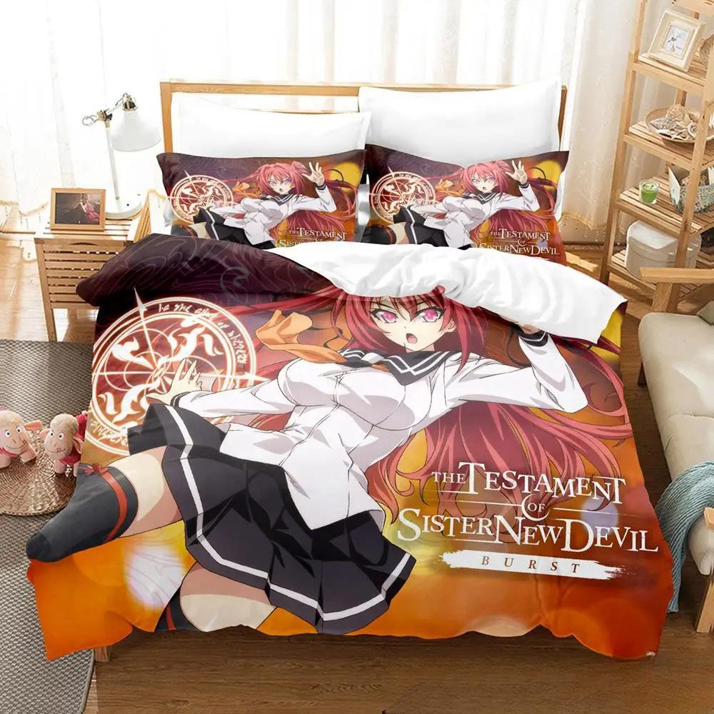 Anime Testament of Sister New Devil Bedding Set,Duvet Cover Bed Set Quilt Cover Pillowcase,King Queen Twin Size Boys Girls Adult