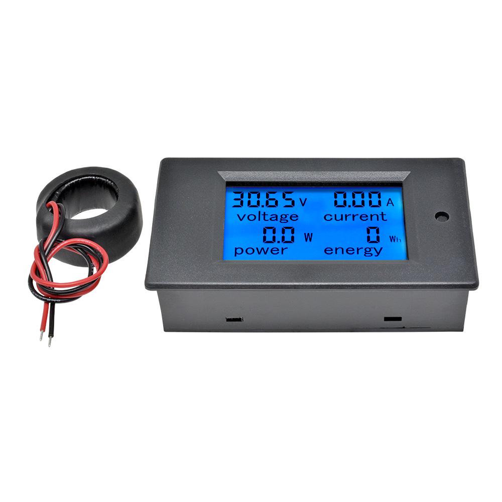 20A/100A Digital Meter DC6.5-100V AC80-260V Voltmeter Ammeter LCD 4-in-1 DC Voltage Current Power Energy Detector