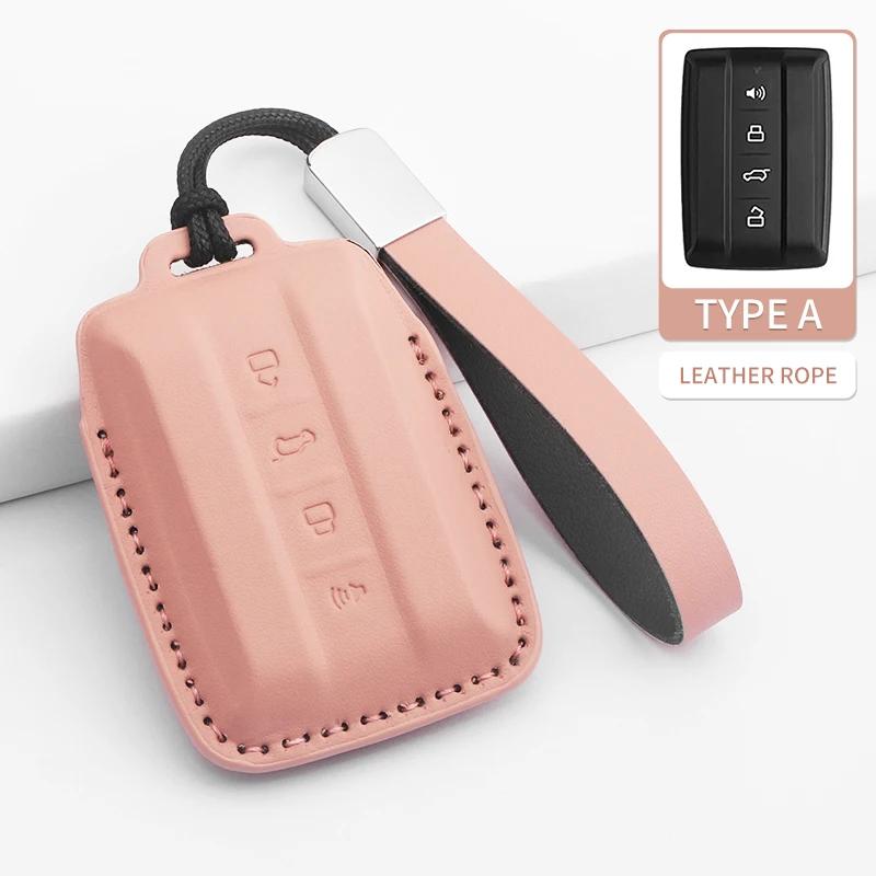 PU Leather Car Key Case Cover Fob For  Tank 300 Tank 500 Keyless Protective Shell Holder Keychain Accessories