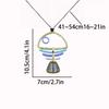 Exquisite Cute Gradient Blue Hollowed-out Fishbone Pendant Black Leather Rope Necklace for Women Creative Fashion Jewelry Gifts