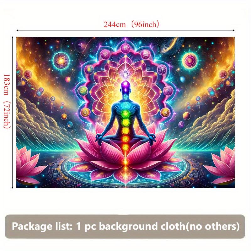 Lotus Meditation Background Chakra Harmonious Wall Hanging Perfect for Living Rooms Bedrooms Offices and Outdoor Decoration