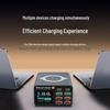 80W Multi-Port Charger: 6A2C Digital Display Wireless Desktop Fast Charging Station for Phones & Laptops.