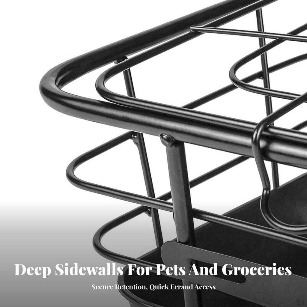 Wire Bike Basket with Tray Long-Lasting Front Anti-Rust for Cyclists