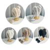 Winter Thick Coldproof Cap Plush Ball Warm Ear Protection Cap Women's Big Head Circumference Bomber Hat