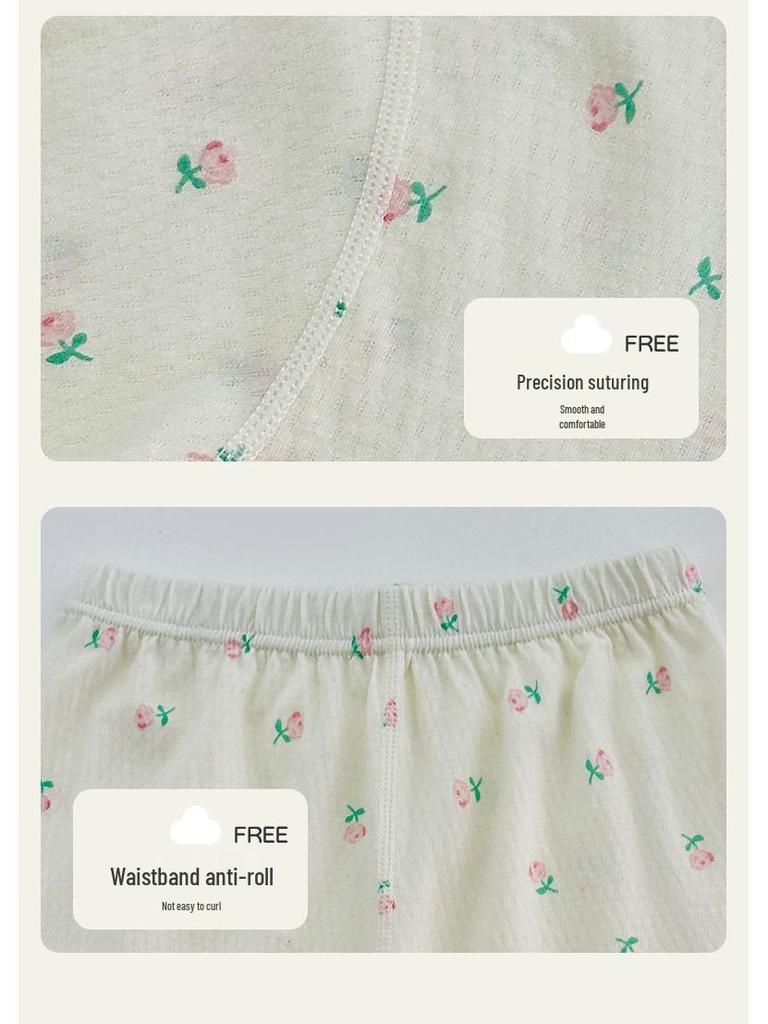 Kids' Pure Cotton Summer Pajama Set: Boys & Girls Three-Quarter Sleeve Homewear