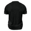 Men White Waffle Knit Crew Neck Short Sleeve T-Shirt Casual Solid Top