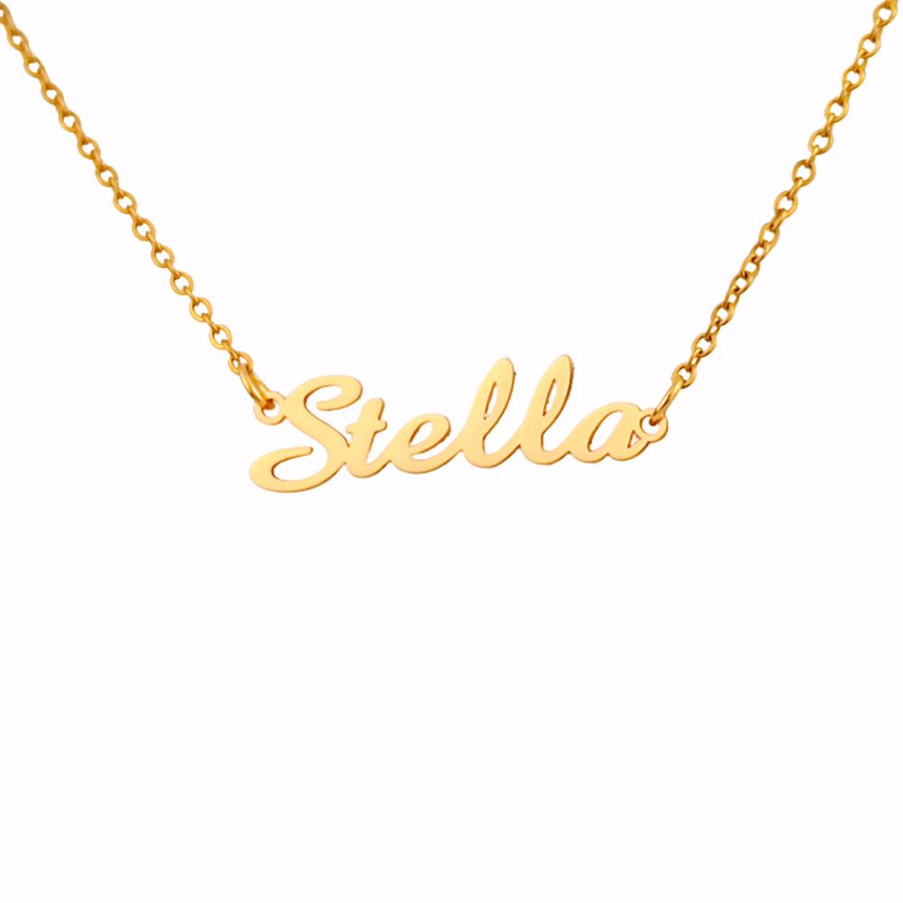 Custom Titanium Steel Letter Necklace - Personalized Clavicle Chain Pendant for Women