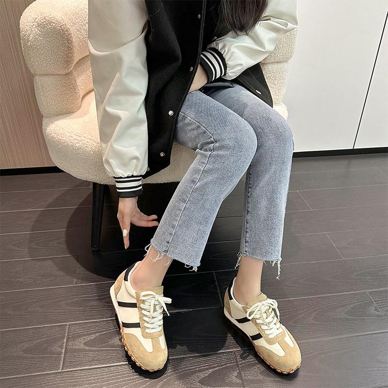 Spot Forrest Gump Training Shoes Spring 2025 New Flat-bottomed Lace-up Color Matching Dad Shoes Sports and Leisure Board Shoes Tide