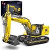 Mould King STEM Technology 1:20 Scale RC Excavator Block Set, 2169 Pieces, Remote/APP Control, Rechargeable Construction Vehicle Block Set