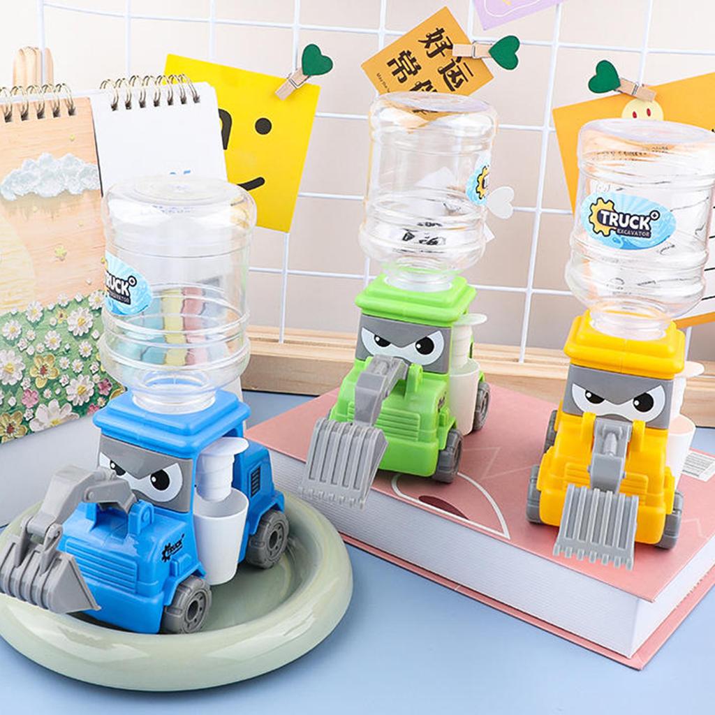 Kids Cartoon Engineering Car Water Dispenser Toy For Boy Girl Play House Toy Excavator Can Be Pressed Out Of The Water Dispenser