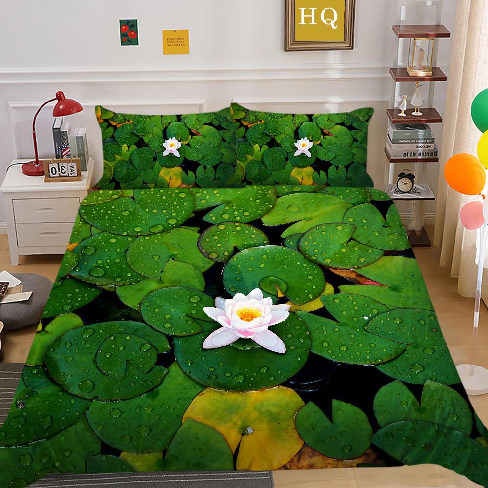 3D Flowers Printing Bed Cover King Size Bed Clothes Polyester Bedspreads Girl Fashion Home Bedclothes