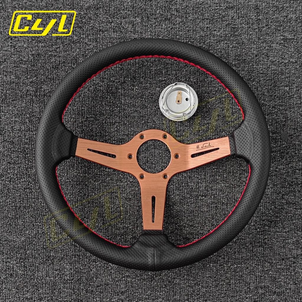 14inch 350mm Racing Leather Steering Wheel Universal Tuning Drift Sports Steering Wheel