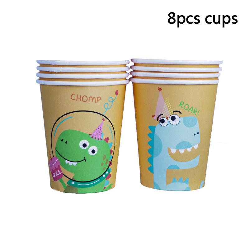 Dino Party Supplies Dinosaur Balloons Paper Straws Cups Plates Kids Boy Birthday Party Decoration Jungle Dinosaur Party Decor