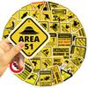 53PCS Warning Sign Stickers Cartoon Funny Danger Banning Decals Cool Decorative Skateboard Motorcycle Phone Laptop Helmet Toys