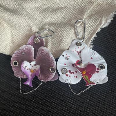 Phalaenopsis Orchid Keychain Exquisite Simulation Flower Key Ring Backpack Pendant Decoration Accessories Gifts