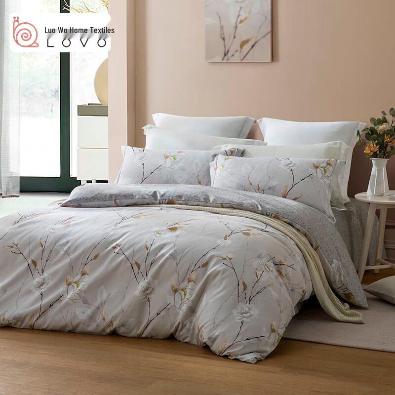LOVO Washed Cotton 4-Piece Bedding Set