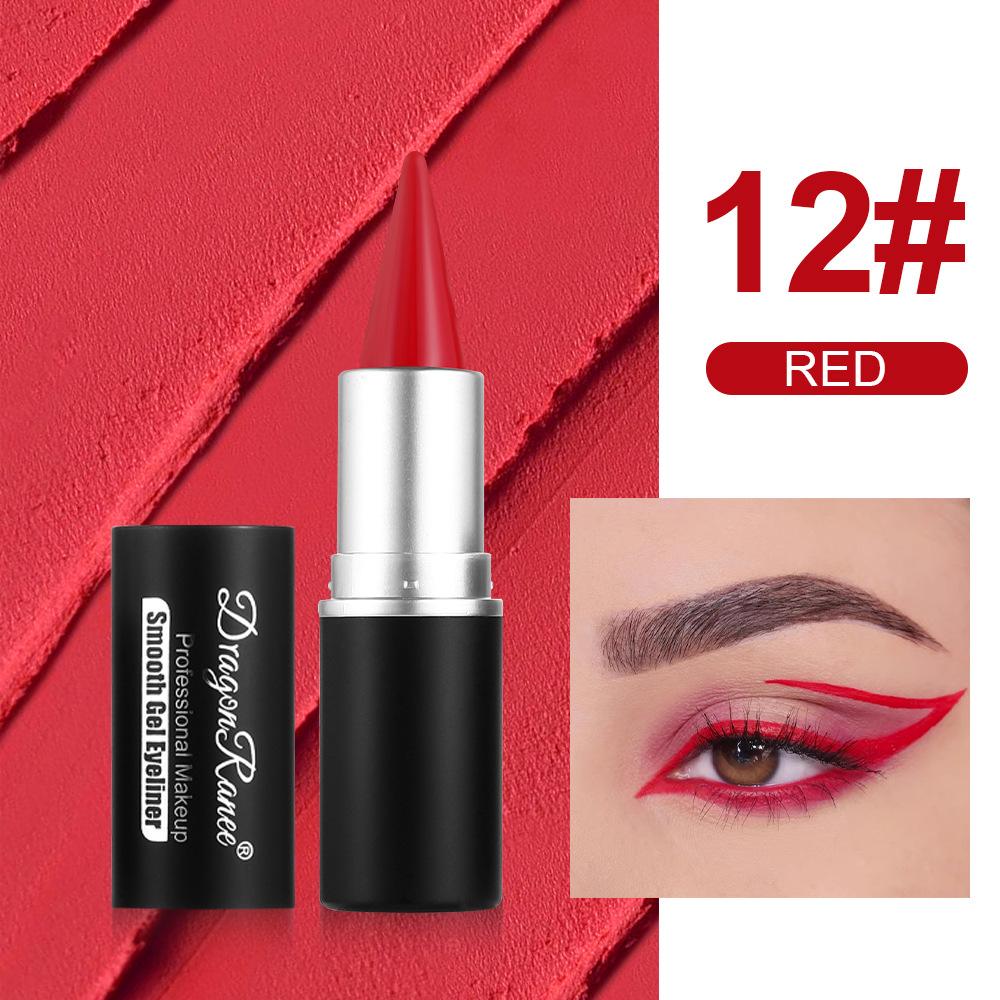 12 Colors Colorful Eyeliner Long-Lasting Waterproof Smudge-Proof In Black White Blue Purple Green Versatile for Lip Liner & Eye Makeup