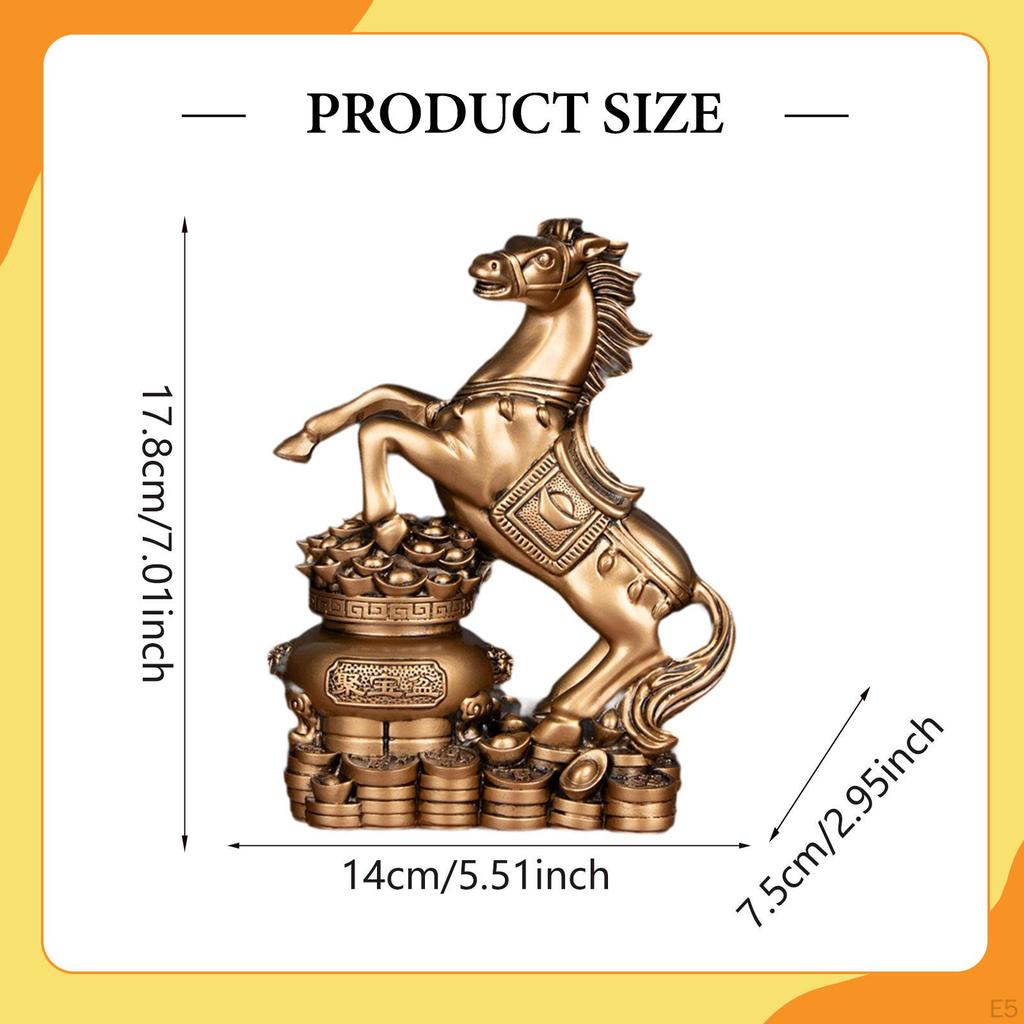 Pferd Figur Tier Statue Kunsthandwerk Harz Feng Shui Skulptur für Büro Einrichtung Schreibtisch