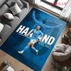 Poster di Erling Haaland Tappeto per Soggiorno Camera da Letto Casa Decorazione Divano, Tappetino Antiscivolo per Giochi per Bambini