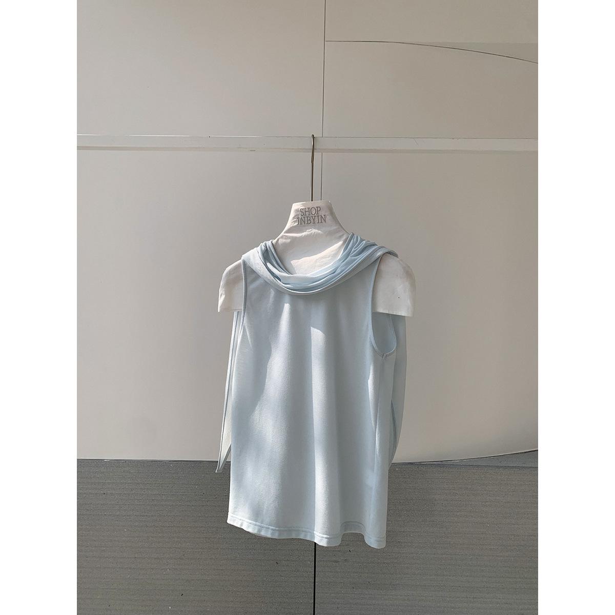 

Yi En Ou Women s Knit Scarf Vest - Women s Slimming Sleeveless Fashion Top M【Blank label】