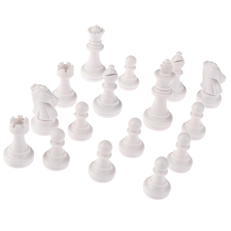 1Sada 32 ks Šachová sada Plastový PS materiál Modrá a bílá Středověké šachové hry pro dospělé Cestovní šachové figurky Hry Dětské hračky