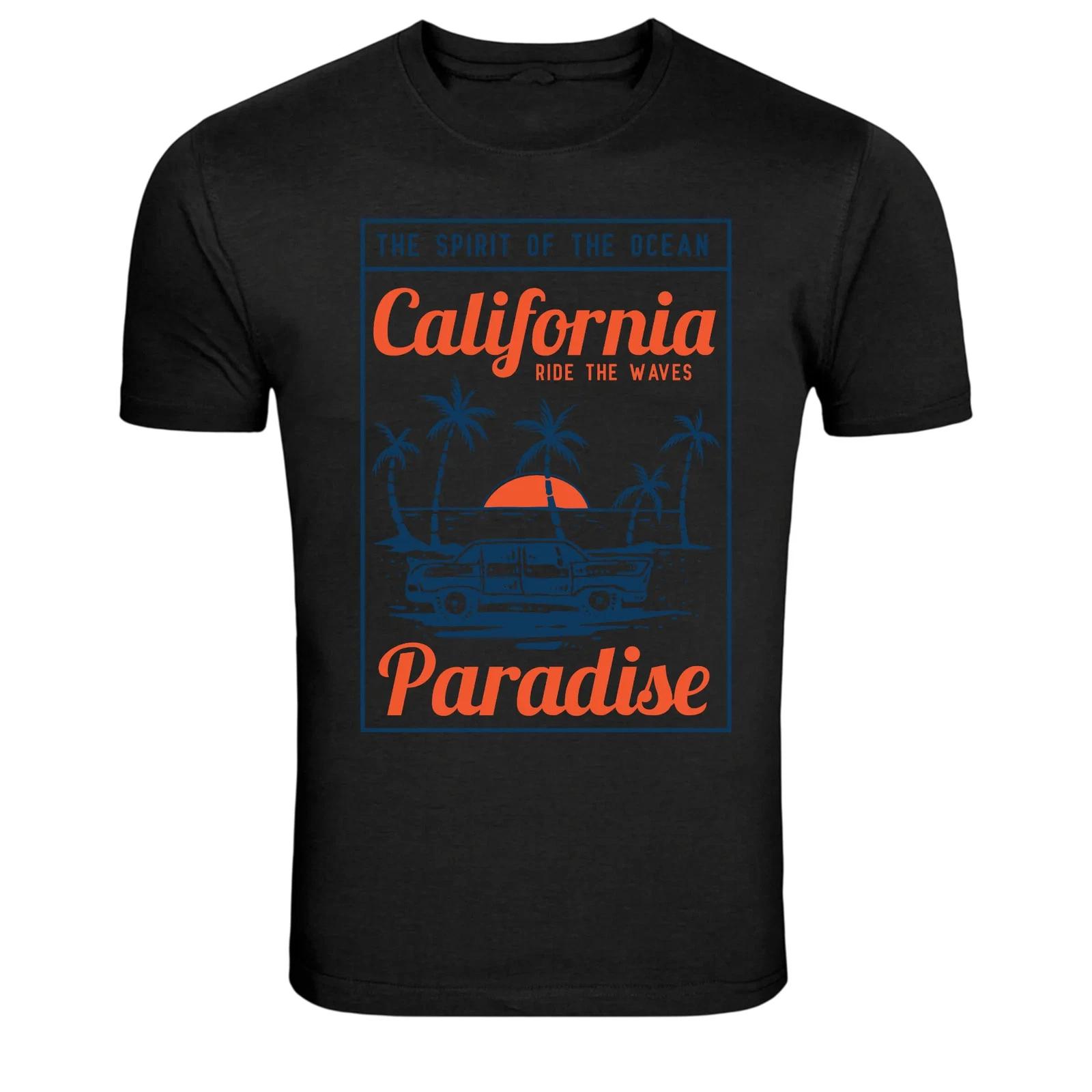 California Paradise Ride The Waves Vintage Surf T-Shirt L