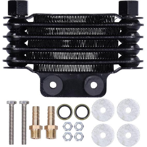 Motorcycle Oil Cooler, Universal Engine Oil Cooler Cooling Radiator Accessory for 125-250CC Motorcycles ATV Dirt Bike 5 Row Replacement