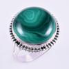 Natural Malachite Gemstone Handmade 925 Sterling Silver Jewelry Ring S.7" k7B82