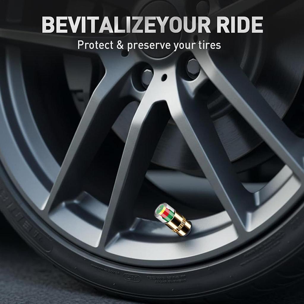 4Pcs/Lot Tire Pressure Caps Wheel Stem Gauge Monitor Caps Tire Pressure Indicator Anti-theft Eye Alert Air Pressure Gauge