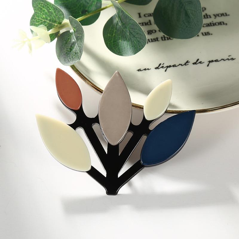 

Нове надходження Blucome, кольорова брошка-гілка, акриловий рослинний корсаж для жінок, дівчаток, сорочки, шпильки для хіджабу сірий колір