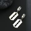 My Shape Punk Blade Razor Hoop Earrings for Men Boy Women Stainless Steel Circle Drop Earring Ear Clip Fashion Party Jewelry
